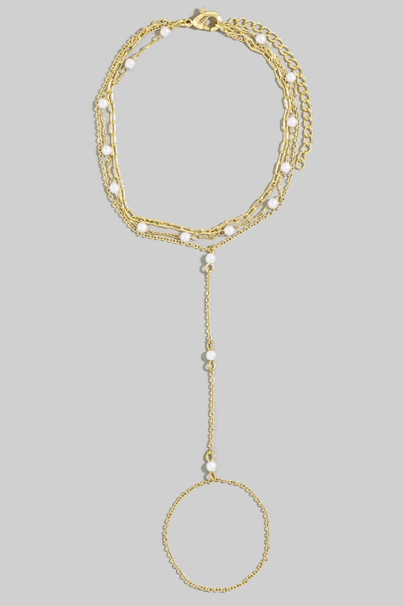 Hand Pearl Bead Chain Bracelet