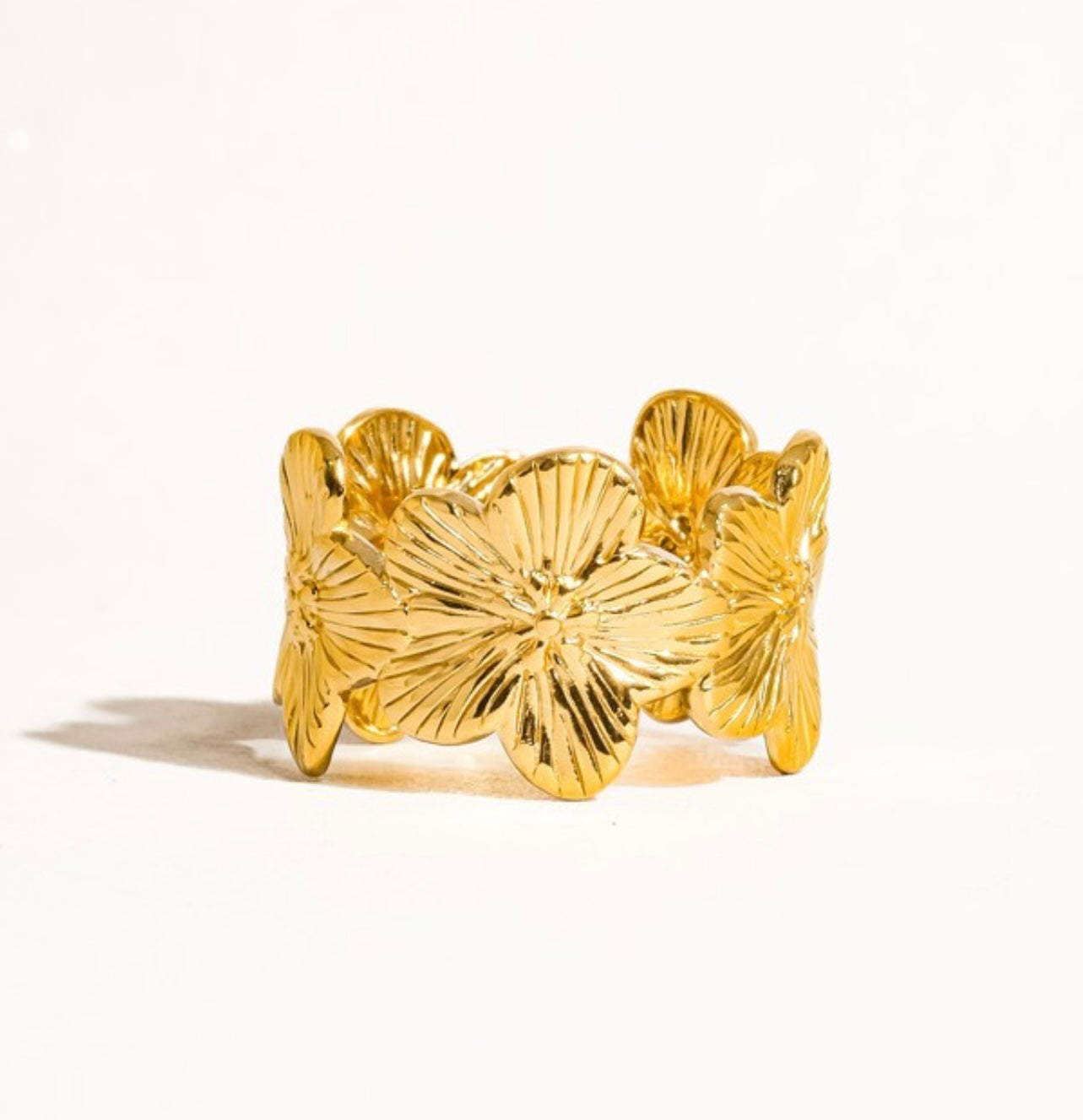 18K Gold Non-Tarnish Flower Ring