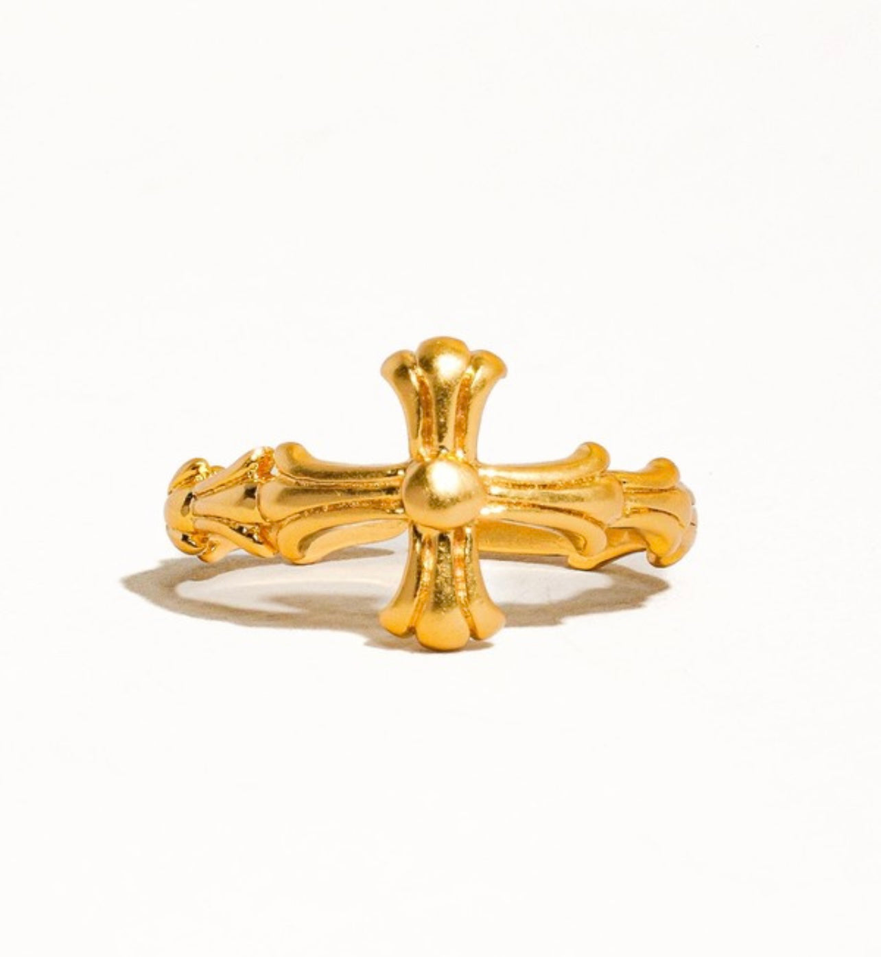 18K Good Vintage Adjustable Cross Ring