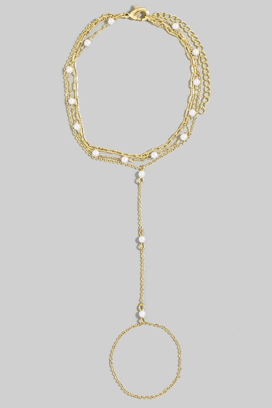 Hand Pearl Bead Chain Bracelet