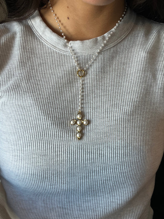 Pear Cross Necklace