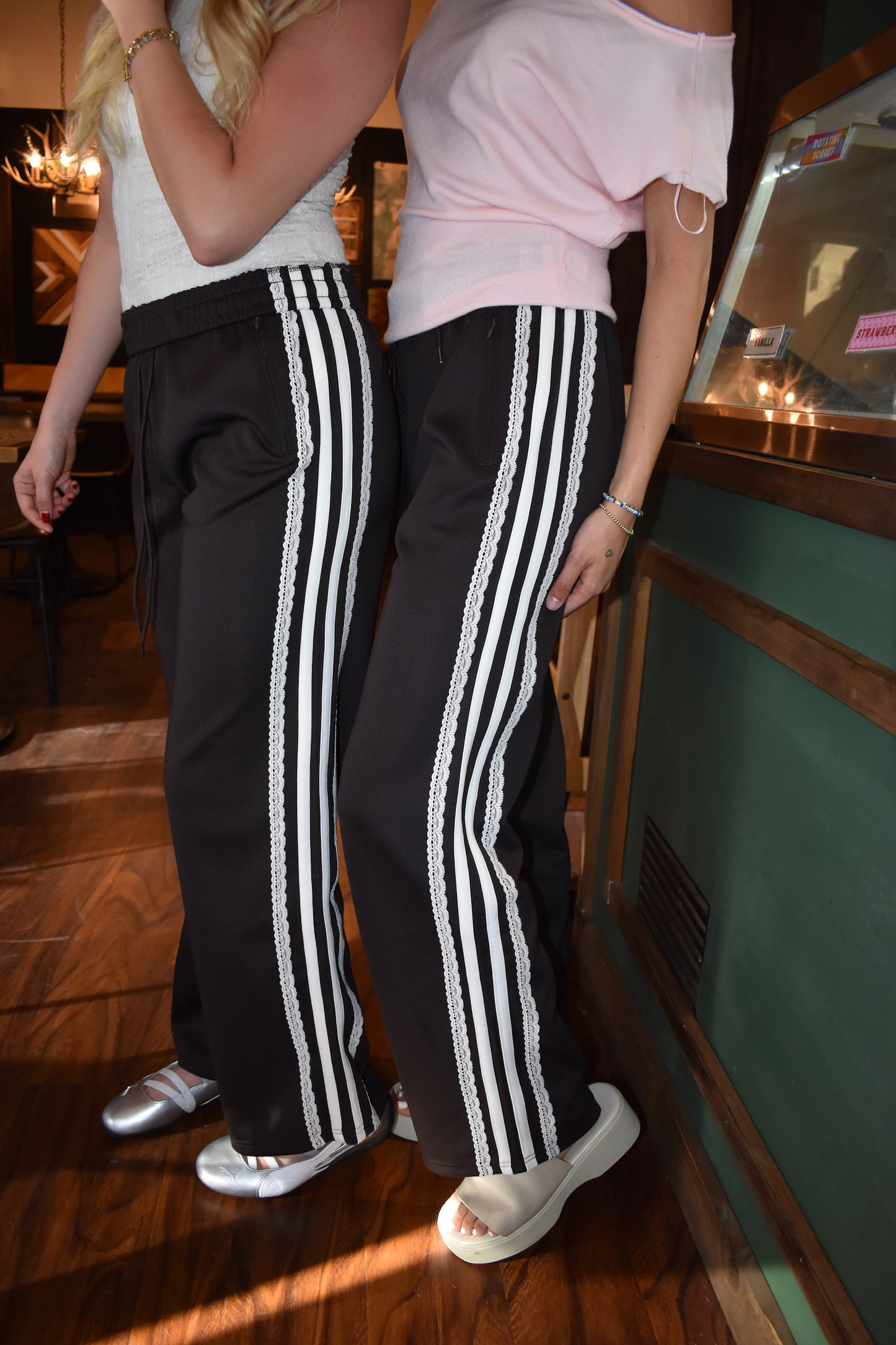 Side Stripe Lace Track Pants