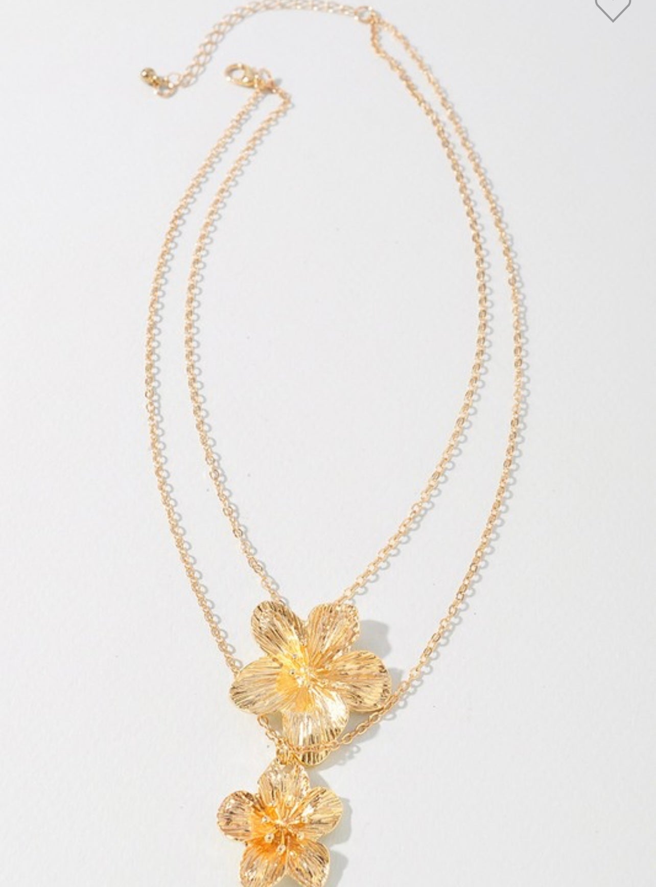 Double Flower Layered Necklace